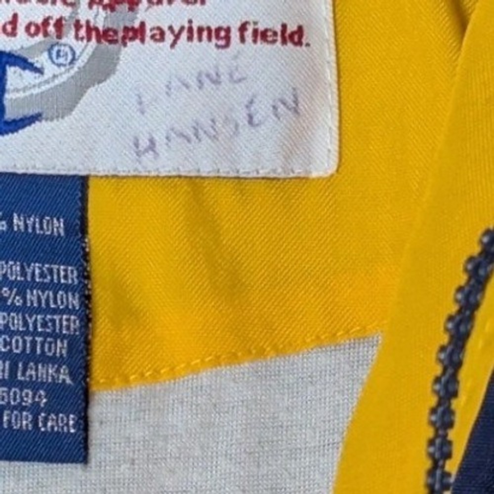 Champion Mens Half Zip Windbreaker Jacket Navy Blue Yellow Embroidered Large - Picture 4 of 15
